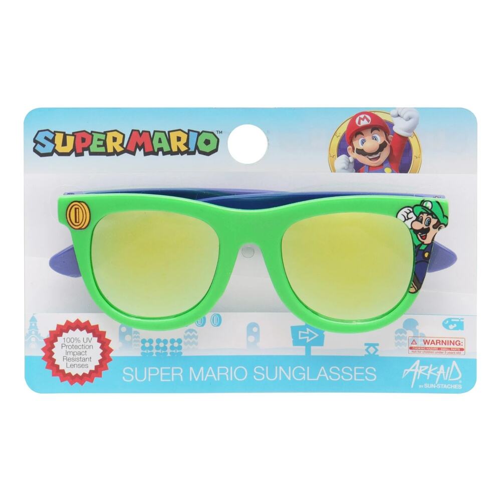 Nintendo Super Mario Luigi Kids Classic Sunglasses Green New 100% UV protection